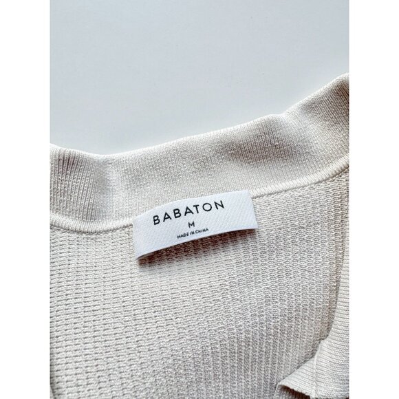 NWOT Aritzia BABATON Sculpt Knit Matte Pearl Ribbed Polo Neck Mini Dress, Size M - Picture 8 of 14